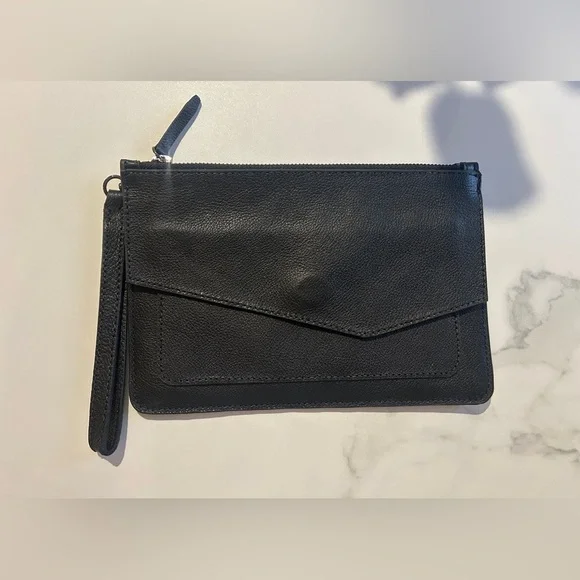 Botkier Black Leather Wristlet - Picture 3 of 4
